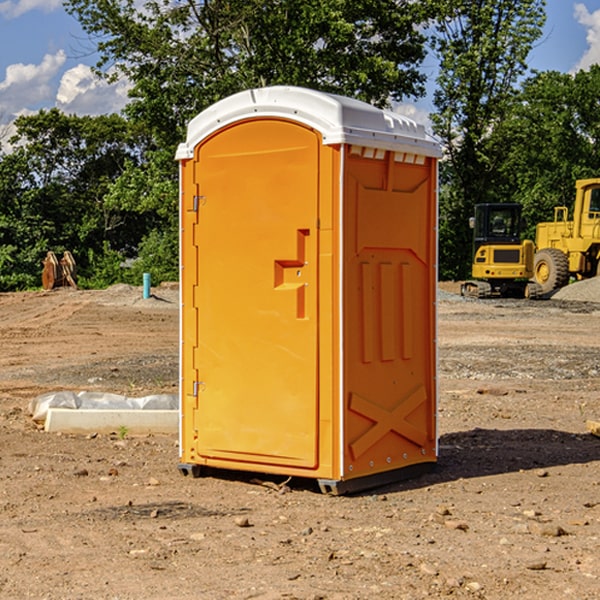 how often are the porta potties cleaned and serviced during a rental period in Raubsville